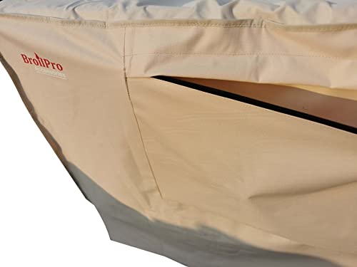 Waterproof 80-100 Qt Rolling Cooler Cart Cover Fits Most Patio Ice Chest Party Cooler Upto 43L x 22W x 32H inch-Beige - color: Beige, size: 43L x 22W x 32H inch