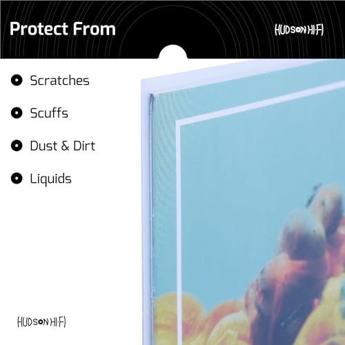 Hudson Hi-Fi Anti-Static Vinyl Record Sleeves - Durable Clear Disc Sleeves- Protect Your LP Albums from Scratches, Dust & Dirt - Acid-Free Rice Paper Disc Covers, 250x Outer Sleeves - size: 250 Outer Sleeves