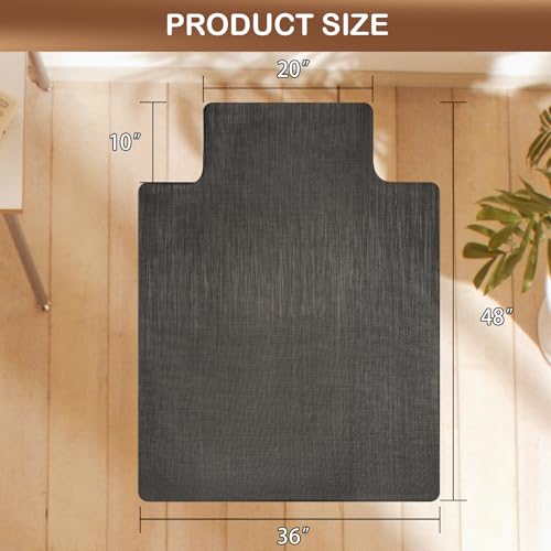Office Chair Mat for Hardwood Floor, 36" x 48" Non-Slip Office Chair Mat for Rolling Chair, Heavy Duty Textilene Floor Protector for Hardwood Tile, Desk Computer Chair Mat for Home Office, Black - color: Black
