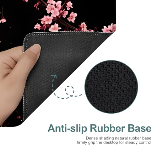 Cherry Blossom Extended Gaming Mouse Pad 35.4 x 15.7 Inch – Japanese-Inspired Desk Mat for Gaming, Office, and Study with Non-Slip Rubber Base - color: #42, size: 35.4 x 15.7 Inch