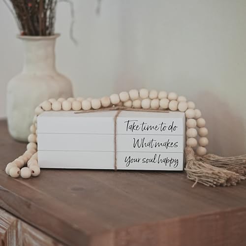 Decorative Books for Home Decor, Wooden Faux Book for Decoration, Farmhouse Stacked Display Books (Take time to do) - style: Take time to do