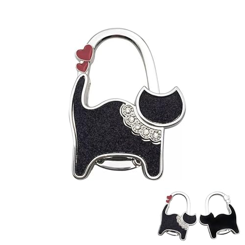 Purse Hooks for Table and Bars,Portable Purse Hanger Organizers Hooks,Foldable Folding Purse Table Hook Hanger(Cat Design)
