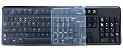 Clear Anti-Dust Silicone Keyboard Protector Skin Cover Compatible With Dell KB212-B, KB4021, 2GR91, 4G481 Desktop PC Slim USB 104-Key Keyboard (Transparent) - color: Transparent, size: Compatible Dell KB212-B/KB4021 Keyboard