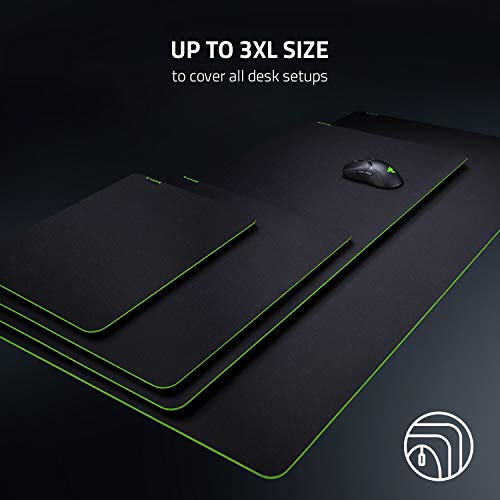 Razer Gigantus V2 Cloth Gaming Mouse Pad (Large): Thick, High-Density Foam - Non-Slip Base - Classic Black - color: Classic Black, size: 17L x 3W inches