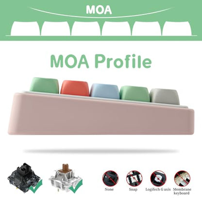Tsungup MOA Profile Keycaps,126 Keys PBT Cute Funny Smiley Keycaps | Dye-Sublimation Custom Keycap Set with Keycap Puller for Cherry Gateron MX Swithes Mechanical Keyboards - color: Smiley
