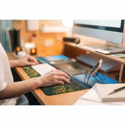 Beautiful Macaw Full Desk Mouse Pad Blue Sky Green Trees Natural Large Gaming Mousepad for Keyboard PC.Home,Office 35.4"X15.7" - color: beautiful macaw