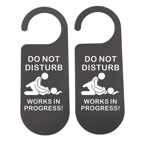 CENWA 2 Pcs Funny Door Sign Sex Sign Do Not Disturb Works in Progress Adults Door Hanger (works progress) - color: works progress