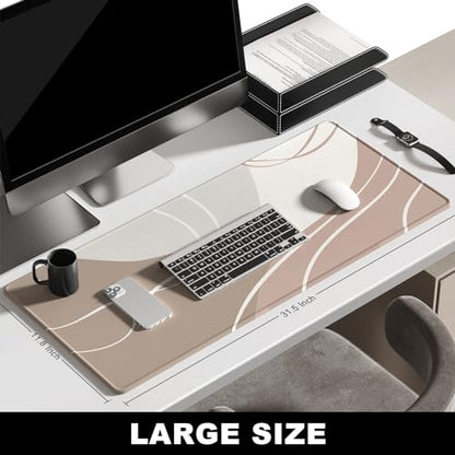BOSOBO Large Mouse Pad, Desk Mat, XXL Gaming & Keyboard Mat, Desktop Full Cover 31.5 x 11.8 Inches, Modern Abstract Lines - color: Art Modern Abstract Lines, size: XL - 31.5 x 11.8 Inches