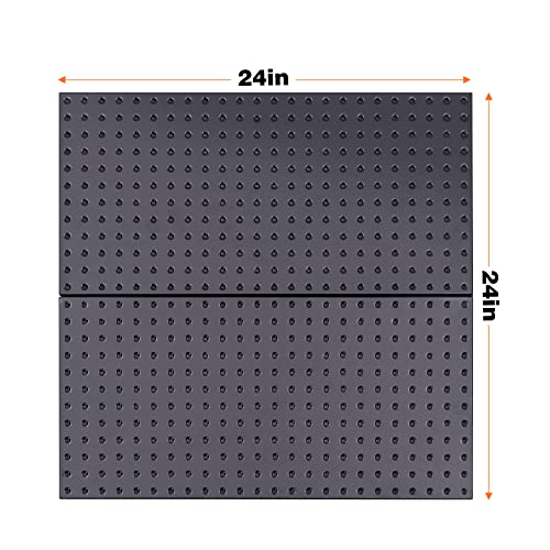 Ultrawall 2 Pcs Metal Pegboard Wall Panels, Peg Boards for Garage Tool Storage - color: Black, size: 2PC
