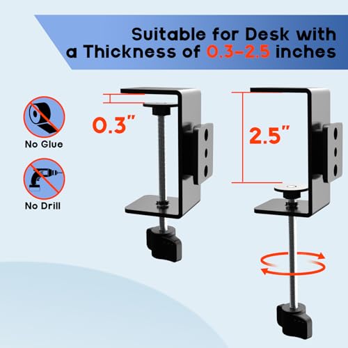 Metal Clamp Desk Cup Holder - Multi-Function Desk Organizer with Pen Holder & Phone Stand - Suitable for 8-32OZ Coffee Mups, Water Cups.