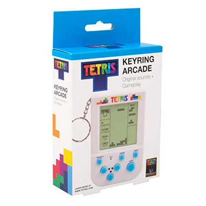 Tetris Keyring Handheld Arcade Game - Retro Mini Portable Handheld Tetris Game for Kids and Adults. Traditional Game Play with 15 Retro Gaming Levels Including Original Tetris Gameplay & Sounds.