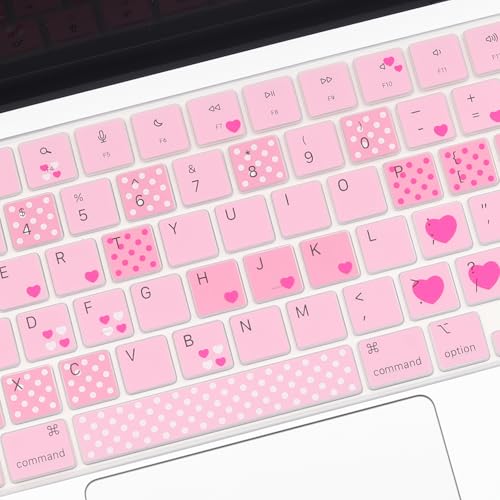 2 Pack Keyboard Cover for 2026 MacBook Neo 13" (Touch ID) & MacBook Pro 14"/16" M5-M1 Pro/Max, M5-M2 & MacBook Air 13"/15" M5-M1, Keyboard Protective Skin US Layout-Lovly - color: Lovly+TPU