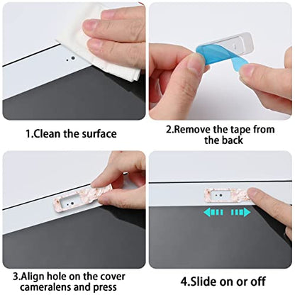 Webcam Cover, 3 Pieces, Laptop Camera Cover, Privacy Shielding Capacity is Twice as Big as The Traditional, Suitable for Computer Mobile Phones, laptops, Tablets and so on (Golden Marble) - color: Golden marble