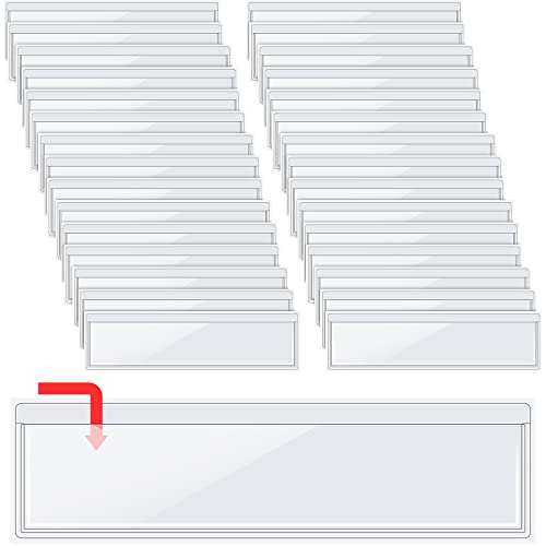30 Pack Self-Adhesive Index Card Pockets with Top Open for Loading - Ideal Index Card Holder for Organizing and Protecting - Crystal Clear Plastic(1.2 x 4.4 Inches) - size: 1.2 x 4.4 Inches