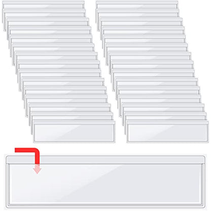 30 Pack Self-Adhesive Index Card Pockets with Top Open for Loading - Ideal Index Card Holder for Organizing and Protecting - Crystal Clear Plastic(1.2 x 4.4 Inches) - size: 1.2 x 4.4 Inches