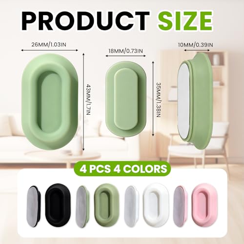 Magnetic Remote Control Wall Mount - Set of 4 Silicone Self-Adhesive Storage Boxes for TV & Air Conditioner Remotes, TV Organizer Back (Multi Color)