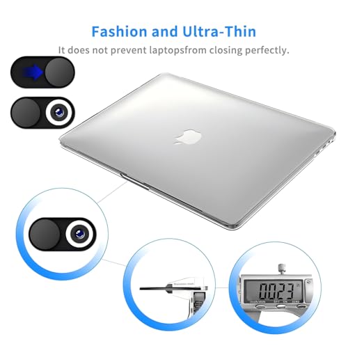 Universal Metal Camera Privacy Slider [3-Pack Black], 0.022-Inch Laptop Camera Cover, Compatible with MacBook Pro/Air, iMac, iPad Tablets, iPhone/Plus, Webcam Blocker, Protects Your Privacy