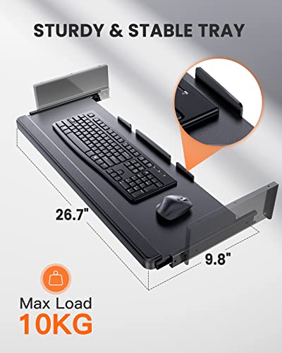 ErGear Electric Standing Desk with Full Size Keyboard Tray, Adjustable Height Sit Stand Up Desk, Home Office Desk Computer Workstation, 48x24 Inches, Black - color: Black, size: 48" X 24"