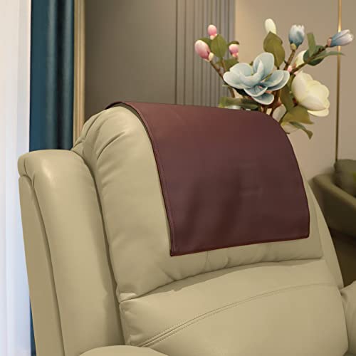 Premium Headrest Cover for Recliner Chair,Flame Retardant Faux Leather Headrest Protector for Furniture, Theater Seat Cover Head Protector Cover for Home & Office Sofa ,16Wx27L, Burgundy - color: Burgundy