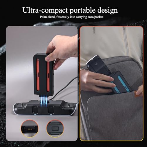 Switch 2 Charging Station for 4 Joy-Con & 2 Pro Controllers, 6-in-1 Fast Charging Dock with RGB LED Indicator, Compatible with Nintendo Switch 2/1/OLED