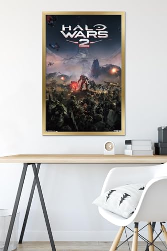 Trends International Halo: Halo Wars 2 - Key Art Wall Poster, 22.375" x 34", Gold Framed Version - color: Gold Framed Version, size: 34"L x 22.4"W