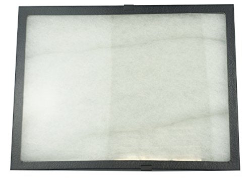 SE 16"x12"x2" Inch Glass Top Riker Display Box with Metal Clips - Deep Case for Jewelry, Gems, Stones, Coins, Stamps, Butterflies - Secure Closure, Polyester Filled - size: 16” x 12” x 2"