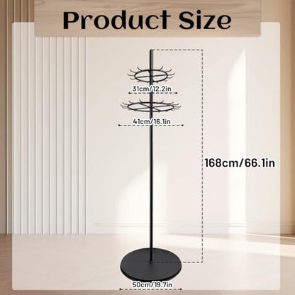 Floor Standing Belt Display Rack, Tie Hook, 66.2in Belt Display Rack, Metal Retail Tie Rack Hanger Organiser for Belt Displays Belt Displays for Bedroom Clothing Store Business