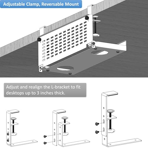AEONS Universal Under Desk Cable Management Tray-Clamp Mount Hinged Swing Modesty Panel Organizer for Office Desks Easy Access Flip-Down position Power Strip Cord Storage No-Drill 25 lb Capacity White - style: 16" Swing, White