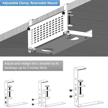 AEONS Universal Under Desk Cable Management Tray-Clamp Mount Hinged Swing Modesty Panel Organizer for Office Desks Easy Access Flip-Down position Power Strip Cord Storage No-Drill 25 lb Capacity White - style: 16" Swing, White