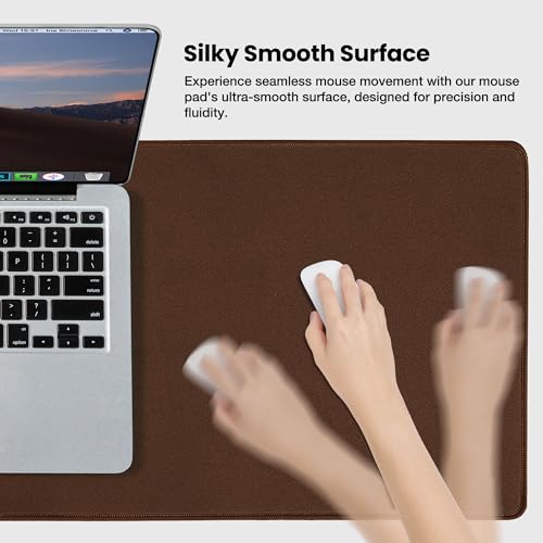 ALOANES Waterproof Mouse Pad with Durable Stitched Edge, Gaming Keyboard, Non-Slip Rubber Base Mouse Mat, Extended Desk pad for Gamer, Office& Home, Brown Mousepad 3XL(35.43"x15.74"x0.12") - color: 02- Brown, size: 3XL(35.4" x 15.7")