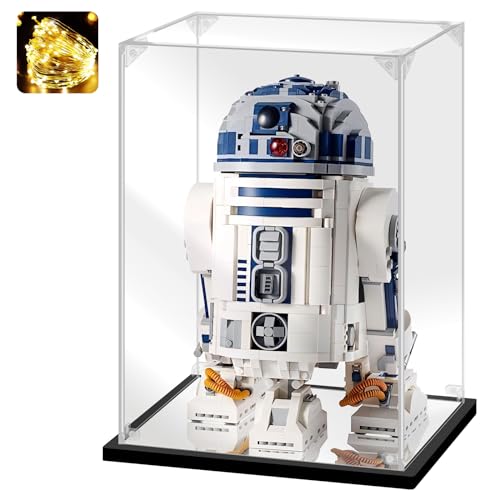 Acrylic Display Case for Collectibles Assemble Acrylic Display Box for Lego 75308 76191 Robot Kits Clear Acrylic Case for Display Trophy Action Figures Toys(Black,9.8*7.9*13.8 inch) - size: 9.8*7.9*13.8 inch