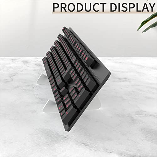 RUNJRX Mechanical Keyboard Acrylic Display Stand, 1-Tier, White Acrylic - color: White