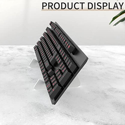RUNJRX Mechanical Keyboard Acrylic Display Stand, 1-Tier, White Acrylic - color: White