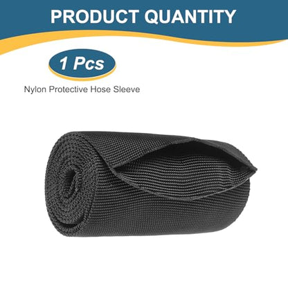 HARFINGTON Nylon Protective Hose Sleeve 2.4" ID 3FT Cable Cover Sheath Hydraulic Hose Protector Wrap for Welding Cord Tig Torch Hydraulic, Black - size: 2.4" ID 3FT
