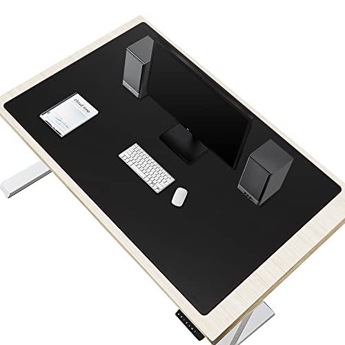 ZORESYN Leather Desk pad (47.24" x 31.50") - pu Leather Desk mat with Suede Base - Large Gaming Mouse pad Waterproof Table Mat Desktop Writing Pad Mouse Mat (Black) - color: Black, size: 47.2L x 31.5W inches