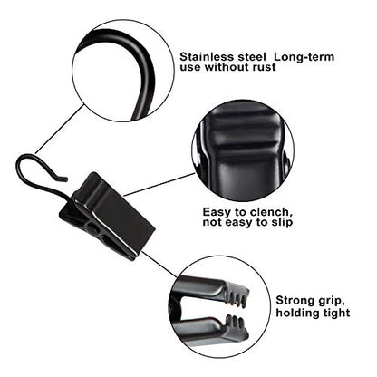 50pcs Awning Light CurtainClips Stainless Steel Curtain Clip Hooks Curtain Hooks BulldogClips siding Clips for Hanging Tablecloth TowelClips for Camping Tents Home Decoration Photos Art Craft