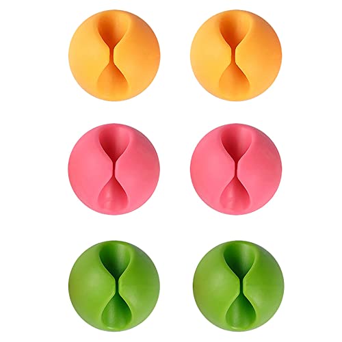 Shintop Cable Clips, Desk Cable Drop, Desk Wire Clips for All Your Computer, Electrical, Charging or Mouse Cord (Colorful,6pcs) - color: Colorful, size: Small