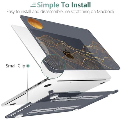 DONGKE Compatible with MacBook Pro 16 Inch Case (2026-2021 Release, M5 M4 M3 M2 M1 Pro/Max Chip), Plastic Hard Shell Cover with Keyboard Cover & Screen Protector for MacBook Pro 16", Abstract Mountain - color: Abstract Mountain X692