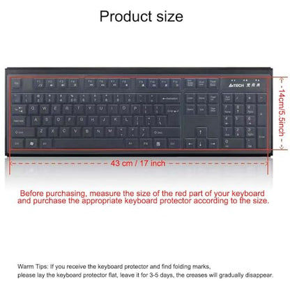 Ultra Thin Desktop PC Silicone Clear Keyboard Cover Skin Protector for 104/107 Keys Standard Desktop Keyboard, Waterproof, Dustproof, Reusable