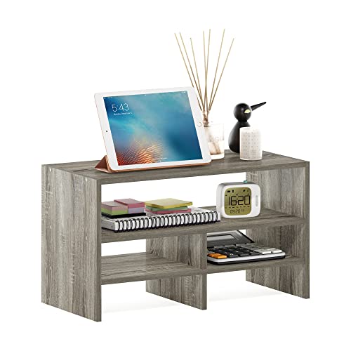 Furinno Hermite Desk Top Organizing Shelf Bookcase, French Oak - color: French Oak, size: 16.4-Inch