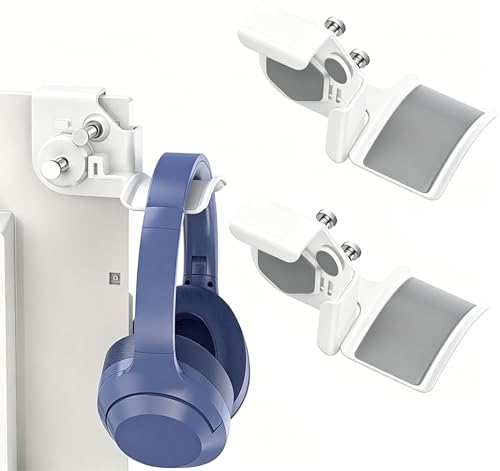 2-Pack Monitor Stand for Headphones and Headsets, Clamp-On Adjustable Headset Holder Space-Saving Desk Organizer(White) - color: 2-Pack White