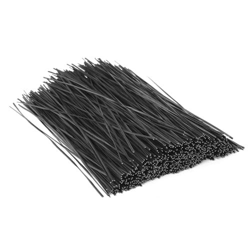 1000 pcs 8 inch Black Cable Twist Ties Plastic Twist Ties with Rugged Metal Innercores Reusable Fastening Cable Cord Wire Ties - size: 8 inch-Black