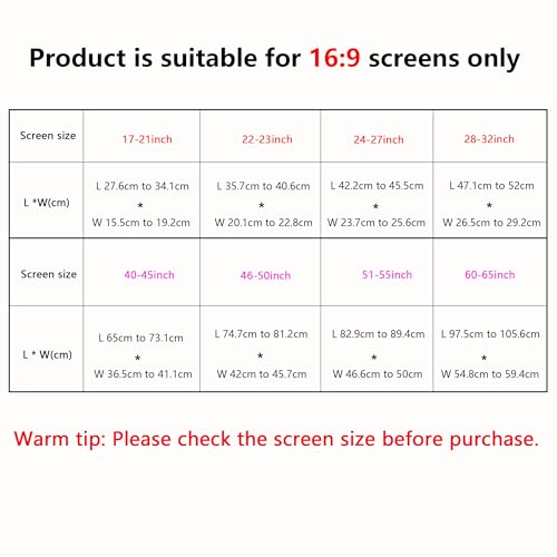 Indoor TV dust cover black, elasticity soft cloth adaptive screen 51/52/53/54/55 inch protective cover, suitable for most brands of monitors (51-55 inch)