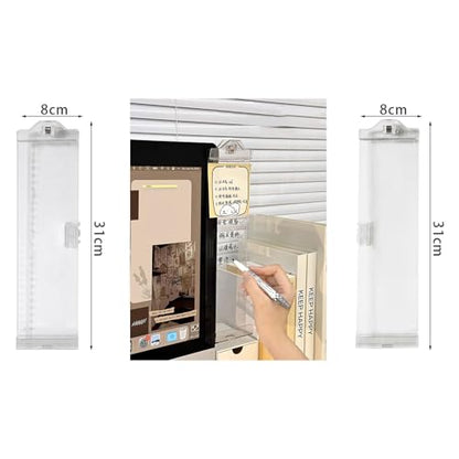 Computer Monitor Memo Message Board,2PCS Transparent Computer Side Panel,Note Holder for Computer Screen,Office Desk Accessories.
