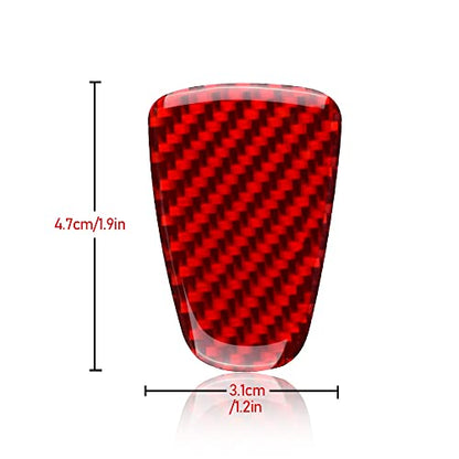 AIRSPEED Car Gear Shift Knob Head Cover Sticker Carbon Fiber Interior Trim for Subaru Impreza 2017-2023 Crosstrek 2018-2023 Accessories (Red) - color: Knob Head Cover-Red