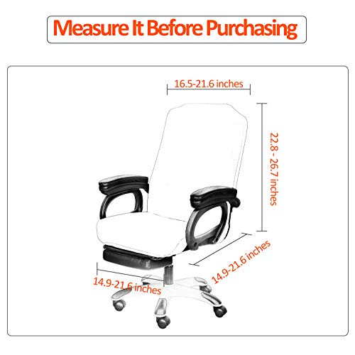 SARAFLORA Office Chair Cover- Medium, Grey- Removable Computer Chair Cover for Office Chair with Zipper for Universal Rotating Chair Desk Chair Cover Chair Seat Washable Protector for Pets - color: Grey, size: Medium | 1PCS