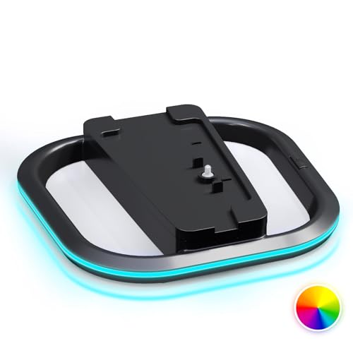 HONCAM Vertical Stand for PS5/PS5 Slim/PlayStation 5 Pro Consoles, PlayStation 5 Vertical Holder with 7 RGB Lights and a Screw, Black - color: Black