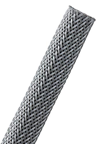 1/8" PET Expandable Braided Sleeving - Color: Platinum Gray - Length: 10FT - color: Platinum Gray, size: 0.125 Inch Dia - 10 Feet
