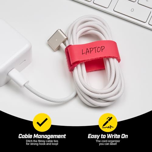 Wrap-It Storage Write On! Cinch Straps - 8" (12-Pack) Tropics - Colorful Hook and Loop Cord Organizer Straps for Office Desk Accessories to Organize and Label Cable Management - size: 8" (12-Pack)
