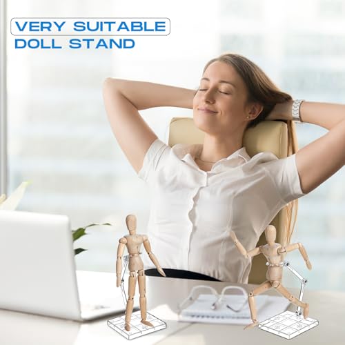 Wonderjune 24 Pack Action Figure Stand Model Support Stand Clear Doll Base Assembly Action Figure Display Holder Base with Screwdriver Compatible HG/RG 1/144 Toy, Transparent(6.3 Inches) - size: 6.3 Inches